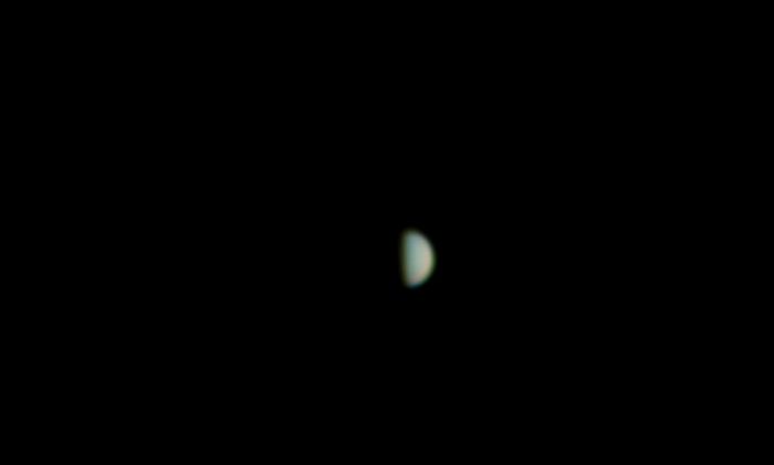 Планета  Венера  6  января  2017 года. Степень освещенности - 54%. 